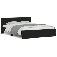 vidaXL fekete ágykeret fejtámlával 150 x 200 cm (3207477) ágy és ágykellék
