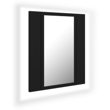 vidaXL fekete akril LED-es fürdőszobaszekrény tükörrel 40x12x45 cm (804949) fürdőszoba bútor