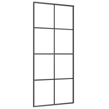 vidaXL fekete alumínium és ESG üveg tolóajtó 90 x 205 cm (288065) nyílászáró