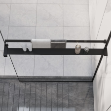 vidaXL fekete alumínium zuhanypolc walk-in zuhanyfalhoz 80 cm kád, zuhanykabin