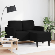 vidaXL fekete anyagból 2 üléses kanapé L-alakú kanapéval 125 cm bútor