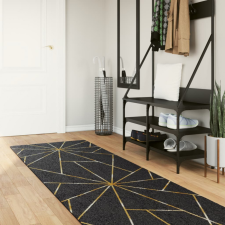 vidaXL Fekete-arany mosható csúszásgátló szőnyeg 80 x 300 cm lakástextília