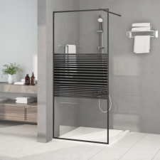 vidaXL Fekete átlátszó ESG üveg zuhanyfal 90x195 cm kád, zuhanykabin