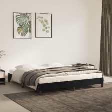 vidaXL Fekete bársony ágykeret 160x200 cm ágy és ágykellék