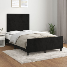 vidaXL fekete bársony ágykeret fejtámlával 120 x 200 cm ágy és ágykellék