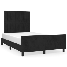vidaXL fekete bársony ágykeret fejtámlával 120 x 200 cm (3125869) ágy és ágykellék