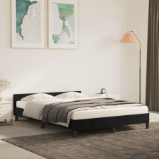 vidaXL fekete bársony ágykeret fejtámlával 140 x 190 cm ágy és ágykellék