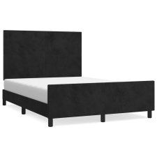vidaXL fekete bársony ágykeret fejtámlával 140 x 190 cm (3125631) ágy és ágykellék