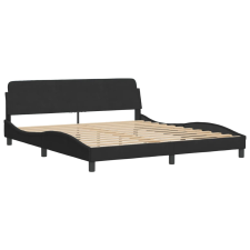 vidaXL fekete bársony ágykeret fejtámlával 180 x 200 cm (373234) ágy és ágykellék