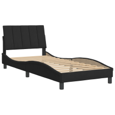 vidaXL fekete bársony ágykeret fejtámlával 80 x 200 cm (3207815) ágy és ágykellék