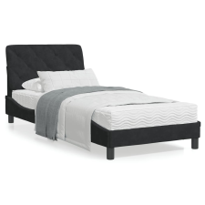 vidaXL fekete bársony ágykeret fejtámlával 90x190 cm ágy és ágykellék