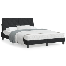 vidaXL fekete bársony ágykeret LED-világítással 140 x 190 cm ágy és ágykellék