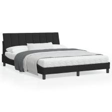 vidaXL fekete bársony ágykeret LED-világítással 160 x 200 cm ágy és ágykellék