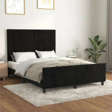vidaXL fekete bársony ágykeret matrac nélkül 140 x 190 cm ágy és ágykellék