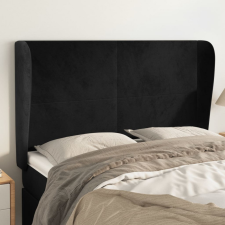 vidaXL fekete bársony fejtámla szárnyakkal 147 x 23 x 118/128 cm ágy és ágykellék