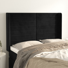 vidaXL fekete bársony fejtámla szárnyakkal 147x16x118/128 cm ágy és ágykellék