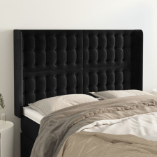 vidaXL fekete bársony fejtámla szárnyakkal 147x16x118/128 cm ágy és ágykellék