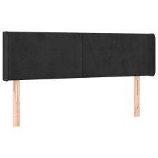 vidaXL fekete bársony fejtámla szárnyakkal 147x16x78/88 cm (3118538) ágy és ágykellék