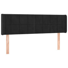 vidaXL fekete bársony fejtámla szárnyakkal 147x16x78/88 cm (3118818) ágy és ágykellék