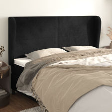 vidaXL fekete bársony fejtámla szárnyakkal 183x23x118/128 cm ágy és ágykellék