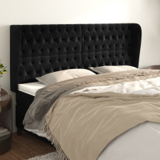 vidaXL fekete bársony fejtámla szárnyakkal 183x23x118/128 cm ágy és ágykellék