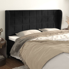 vidaXL fekete bársony fejtámla szárnyakkal 203x23x118/128 cm ágy és ágykellék