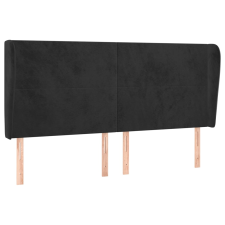 vidaXL fekete bársony fejtámla szárnyakkal 203x23x118/128 cm (3117744) ágy és ágykellék