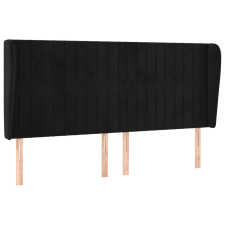 vidaXL fekete bársony fejtámla szárnyakkal 203x23x118/128 cm (3118262) ágy és ágykellék