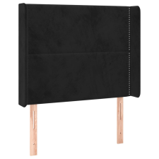 vidaXL fekete bársony fejtámla szárnyakkal 83x16x118/128 cm (3119472) ágy és ágykellék