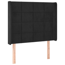 vidaXL fekete bársony fejtámla szárnyakkal 83x16x118/128 cm (3119612) ágy és ágykellék