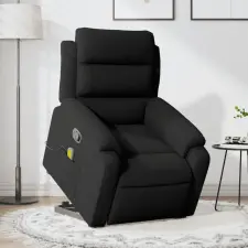 vidaXL fekete bársony felállást segítő dönthető masszázsfotel masszázsfotel
