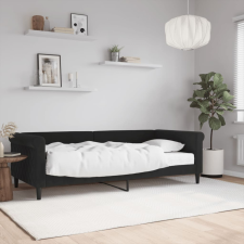vidaXL fekete bársony heverő matraccal 90 x 200 cm ágy és ágykellék
