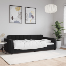 vidaXL fekete bársony kanapéágy 90 x 200 cm ágy és ágykellék