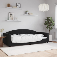 vidaXL fekete bársony kanapéágy 90 x 200 cm ágy és ágykellék