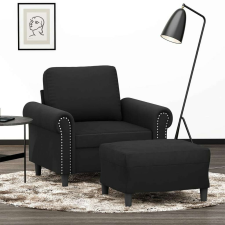 vidaXL fekete bársony kanapéfotel lábtartóval 60 cm bútor