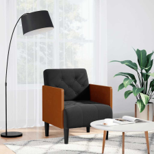 vidaXL Fekete bársony kanapészék karfás szék 55 cm bútor