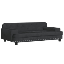vidaXL fekete bársony kutyaágy 90 x 53 x 30 cm (171872) szállítóbox, fekhely kutyáknak