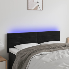 vidaXL fekete bársony LED-es fejtámla 144x5x78/88 cm ágy és ágykellék
