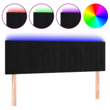 vidaXL fekete bársony LED-es fejtámla 144x5x78/88 cm (3121900) ágy és ágykellék