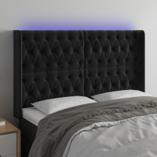 vidaXL fekete bársony LED-es fejtámla 163x16x118/128 cm ágy és ágykellék