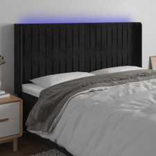 vidaXL fekete bársony LED-es fejtámla 163x16x118/128 cm ágy és ágykellék