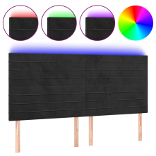 vidaXL fekete bársony LED-es fejtámla 200x5x118/128 cm (3122632) ágy és ágykellék
