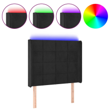 vidaXL fekete bársony LED-es fejtámla 93x16x118/128 cm (3124086) ágy és ágykellék
