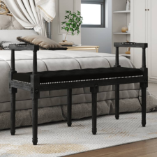 vidaXL fekete bársony pad 110x40x70 cm bútor