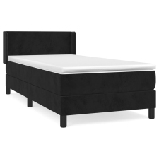 vidaXL fekete bársony rugós ágy matraccal 100 x 200 cm (3130825) ágy és ágykellék