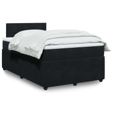 vidaXL fekete bársony rugós ágy matraccal 120 x 200 cm ágy és ágykellék