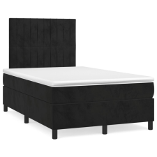 vidaXL fekete bársony rugós ágy matraccal 120 x 200 cm (3143135) ágy és ágykellék