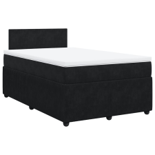 vidaXL fekete bársony rugós ágy matraccal 120 x 200 cm (3287706) ágy és ágykellék