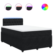 vidaXL fekete bársony rugós ágy matraccal 120 x 200 cm (3290018) ágy és ágykellék