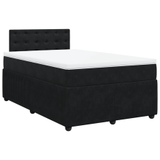 vidaXL fekete bársony rugós ágy matraccal 120x190 cm (3287700) ágy és ágykellék